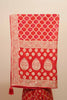 Red Banarasi Silk Saree Gold Zari Floral Weaving Traditional Saree