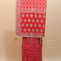 Red Bandhani Printed Saree Traditional Motifs Embroidered Border