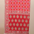 Red Bandhani Printed Saree Traditional Motifs Embroidered Border