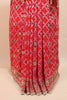 Red Bandhani Printed Saree Traditional Motifs Embroidered Border