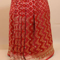 Red Bridal Designer Saree Heavy Zari Embroidery Traditional Motifs Saree