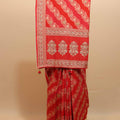 Red Designer Saree Floral Zari Work Border Wedding Saree
