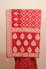 Red Bandhani Designer Saree with Zari Motifs Embroidered Border