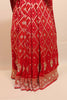 Red Bandhani Designer Saree with Zari Motifs Embroidered Border