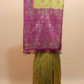 Olive Green Magenta Traditional Silk Saree Woven Border Rich Designer Pallu