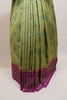 Olive Green Magenta Traditional Silk Saree Woven Border Rich Designer Pallu