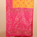 Bright Orange Pink Traditional Silk Saree Woven Border Rich Designer Pallu