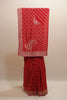 Red Embroidered Bandhani Saree with Heavy Zari Work Border