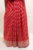 Red Embroidered Bandhani Saree with Heavy Zari Work Border