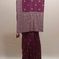 Purple Embroidered Silk Saree Heavy Zari Border Floral Butti Design