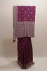 Purple Embroidered Silk Saree Heavy Zari Border Floral Butti Design
