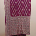 Purple Embroidered Silk Saree Heavy Zari Border Floral Butti Design