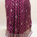 Purple Embroidered Silk Saree Heavy Zari Border Floral Butti Design