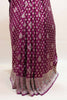 Purple Embroidered Silk Saree Heavy Zari Border Floral Butti Design