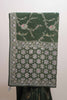 Dark Green Embroidered Silk Saree Heavy Zari Border Floral Paisley Design