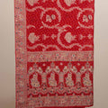 Red Traditional Printed Saree Border Dancing Figure Motifs Saree