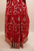 Red Traditional Printed Saree Border Dancing Figure Motifs Saree