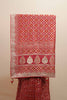 Red Bandhani Printed Saree with Silver Zari Border Traditional Saree