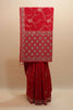 Red Embroidered Ethnic SareeFloral Motifs Heavy Border