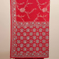 Red Embroidered Ethnic SareeFloral Motifs Heavy Border