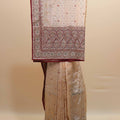 Cream Embroidered Saree with Heavy Zari Border Traditional Motifs Saree