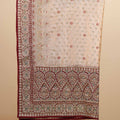 Cream Embroidered Saree with Heavy Zari Border Traditional Motifs Saree