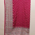 Wine Red Embroidered Saree with Heavy Zari Border Butti Work