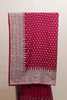 Wine Red Embroidered Saree with Heavy Zari Border Butti Work