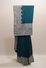 Teal Green Designer Saree with Heavy Silver Zari Embroidery Border