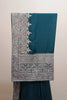 Teal Green Designer Saree with Heavy Silver Zari Embroidery Border