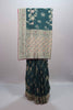 Dark Teal Green Silk Saree with Embroidered Floral Design Rich Border