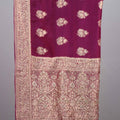 Wine Maroon Silk Saree with Zari Woven Motifs Rich Border