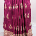 Wine Maroon Silk Saree with Zari Woven Motifs Rich Border