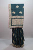Dark Teal Green Silk Saree with Heavy Embroidery Designer Border