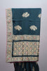 Dark Teal Green Silk Saree with Heavy Embroidery Designer Border