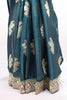 Dark Teal Green Silk Saree with Heavy Embroidery Designer Border