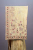 Light Yellow Silk Saree with Floral Embroidery and Designer Border