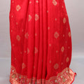 Red Silk Saree Multicolor Traditional Motifs Zari Work Designer Border