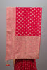 Red Banarasi Silk Saree with Gold Zari Buti Work Rich Woven Border