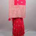Rani Pink Banarasi Silk Saree Zari Embroidery Heavy Designer Border 