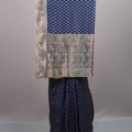 Royal Navy Blue Banarasi Silk Saree Gold Zari Buti Multicolor Woven Border 