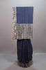 Royal Navy Blue Banarasi Silk Saree Gold Zari Buti Multicolor Woven Border 