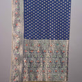Royal Navy Blue Banarasi Silk Saree Gold Zari Buti Multicolor Woven Border