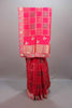 Designer Rani Pink Silk Saree Embroidered Checkered Pattern Heavy Zari Border 