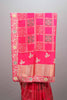Designer Rani Pink Silk Saree Embroidered Checkered Pattern Heavy Zari Border