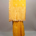 Yellow Banarasi Silk Saree with Zari Work Scalloped Border 