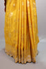 Yellow Banarasi Silk Saree with Zari Work Scalloped Border