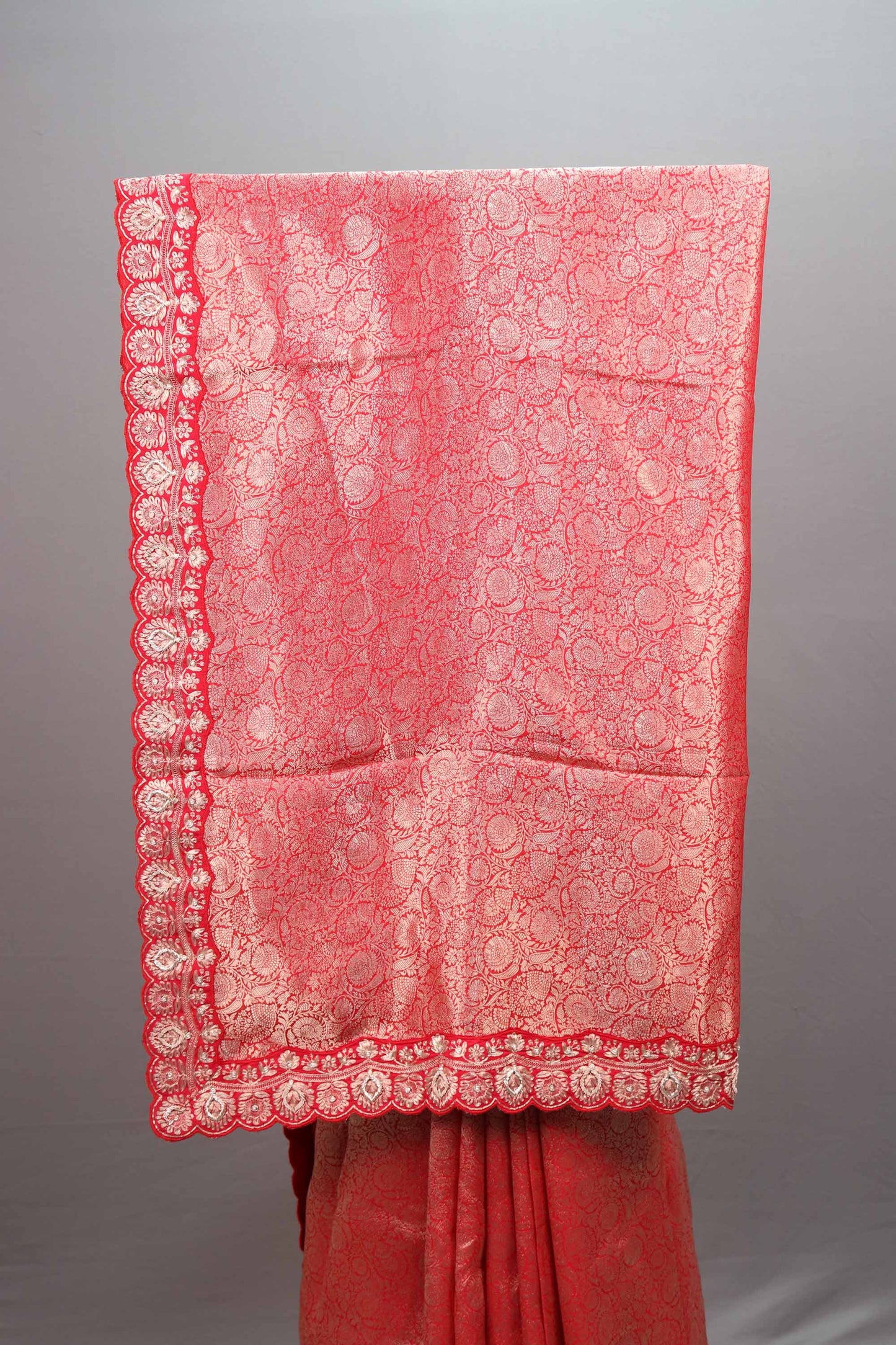 Red Banarasi Silk Saree Zari Weaving Designer Border Traditional Saree
