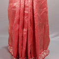 Red Banarasi Silk Saree Zari Weaving Designer Border Traditional Saree