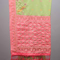 Green Silk Saree with Pink Embroidered Border Designer Pallu